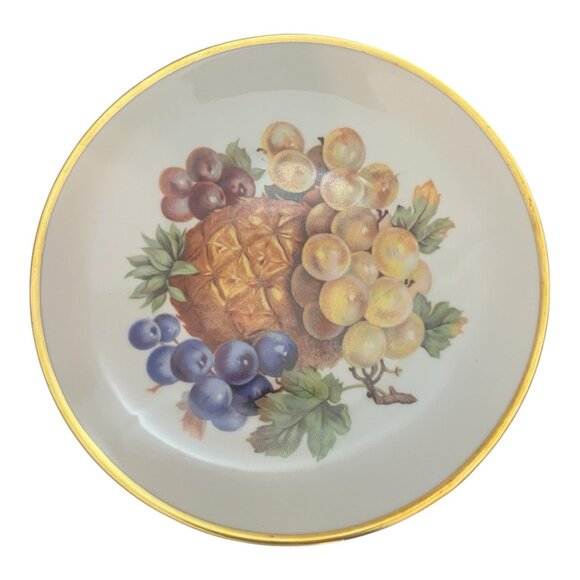 Set Of 6 Mitterteich Bavaria Germany Fruit Plates 7.5" Dia. Gold Trim - Picture 8 of 11